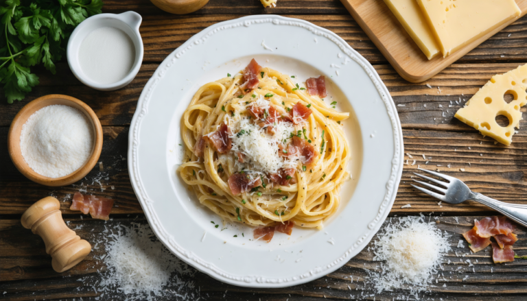 découvrez notre recette facile de pâtes à la carbonara, à réaliser avec de la crème fraîche liquide ou épaisse selon vos préférences pour un plat savoureux et rapide.