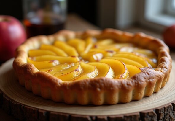 Délice normand : recette authentique de tarte aux pommes et au Calvados