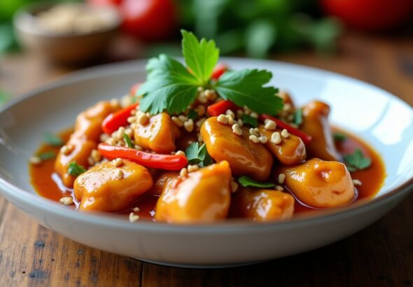 Délicieux poulet thaï aux cacahuètes : une recette simple et rapide à réaliser