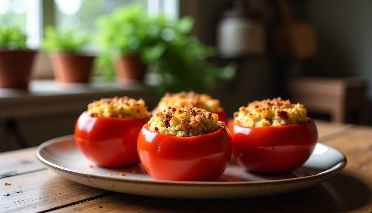 Tomates farcies et riz gratiné au four : une recette simple et pleine de saveurs
