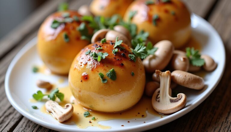 Recette facile : Chapon mijoté à la crème onctueuse et aux champignons savoureux